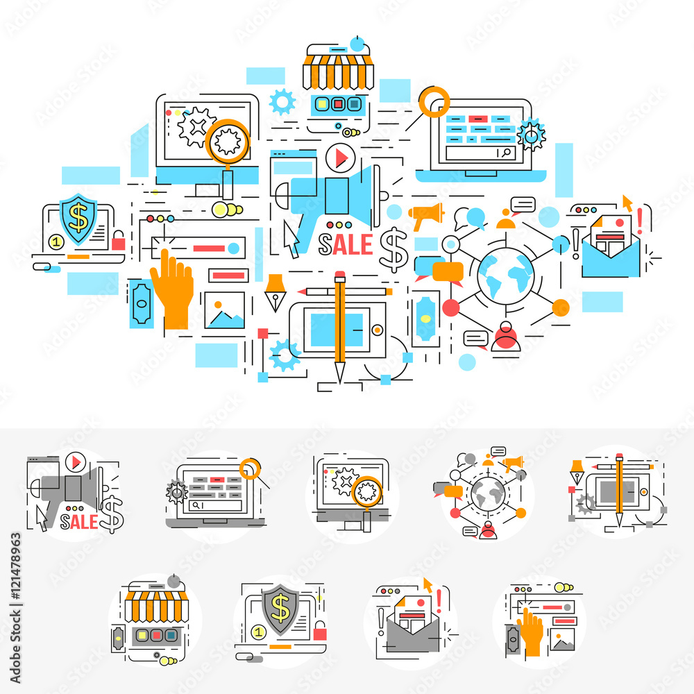 Digital Marketing Linear Concept Digital Marketing Linear Concept