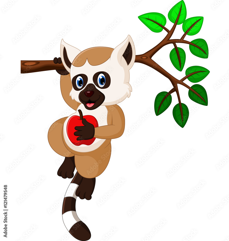 Fototapeta premium cute lemur cartoon