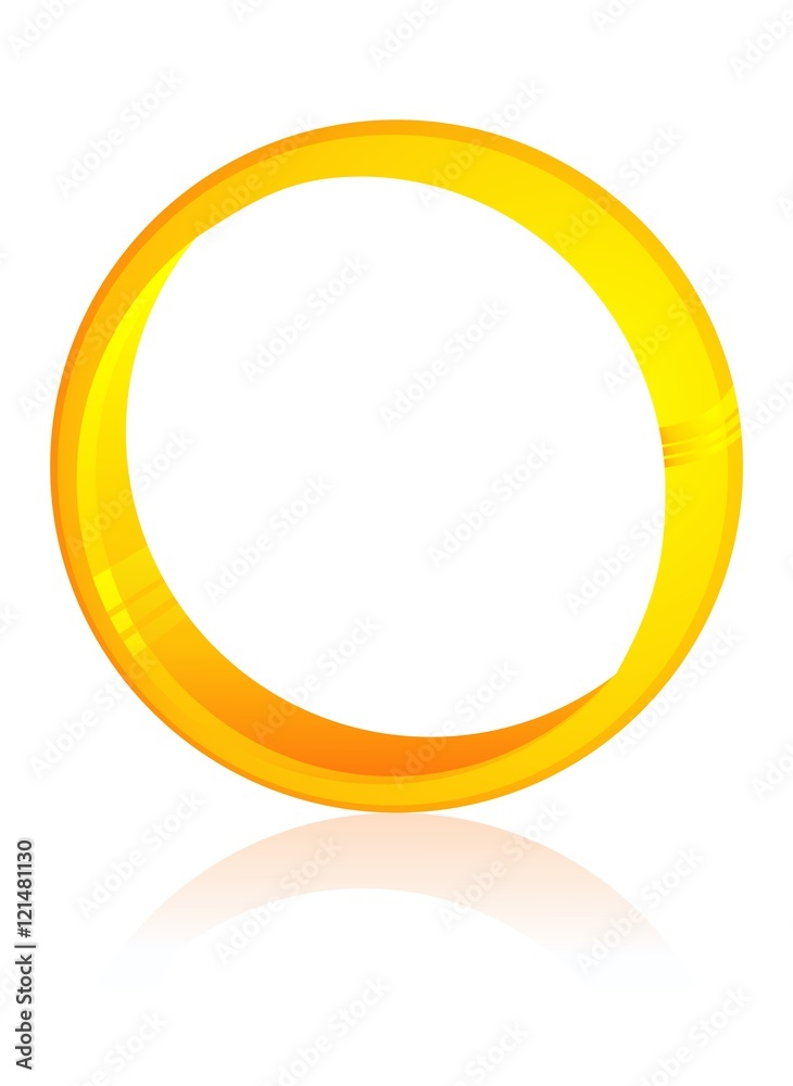 golden ring, isolated on white