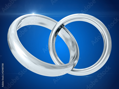 Wedding rings. 3D rendering