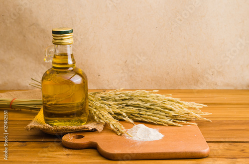 bottle of rice bran oil