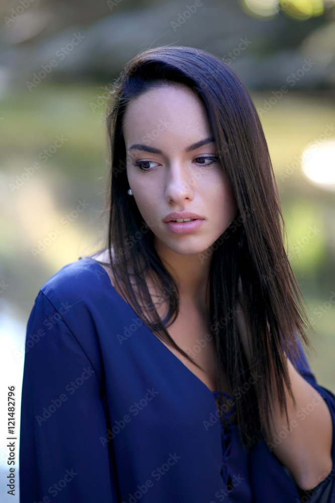 Beautiful girl at riverside Beautiful girl at riverside
