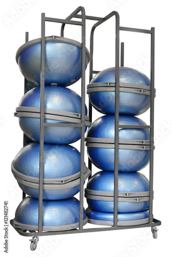 The image of training balls in a stand
