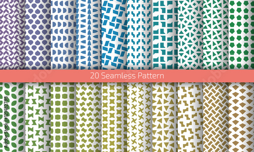 20 Seamless Abstract Pattern With Geometric Shapes And Forms