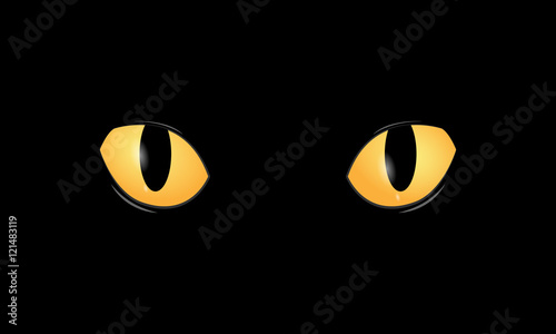 Halloween - Katzenaugen in Gelb