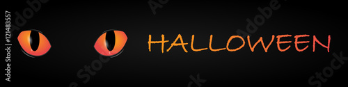 Halloween Banner mit Katzenaugen - Rot