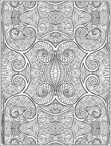 Ornamental pattern page background. Vector illustration. Anti stress coloring book for adult and. Outline drawing coloring page.