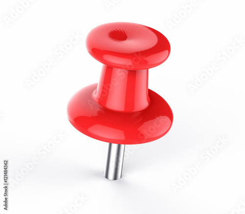 3D Isolated Red Pushpin. Business Memo Reminder Concept.