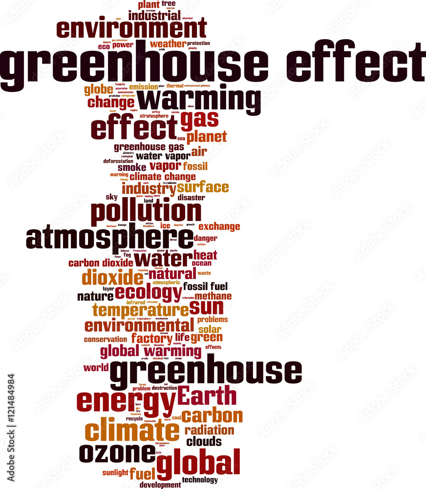 Obraz premium Greenhouse effect word cloud concept. Vector illustration
