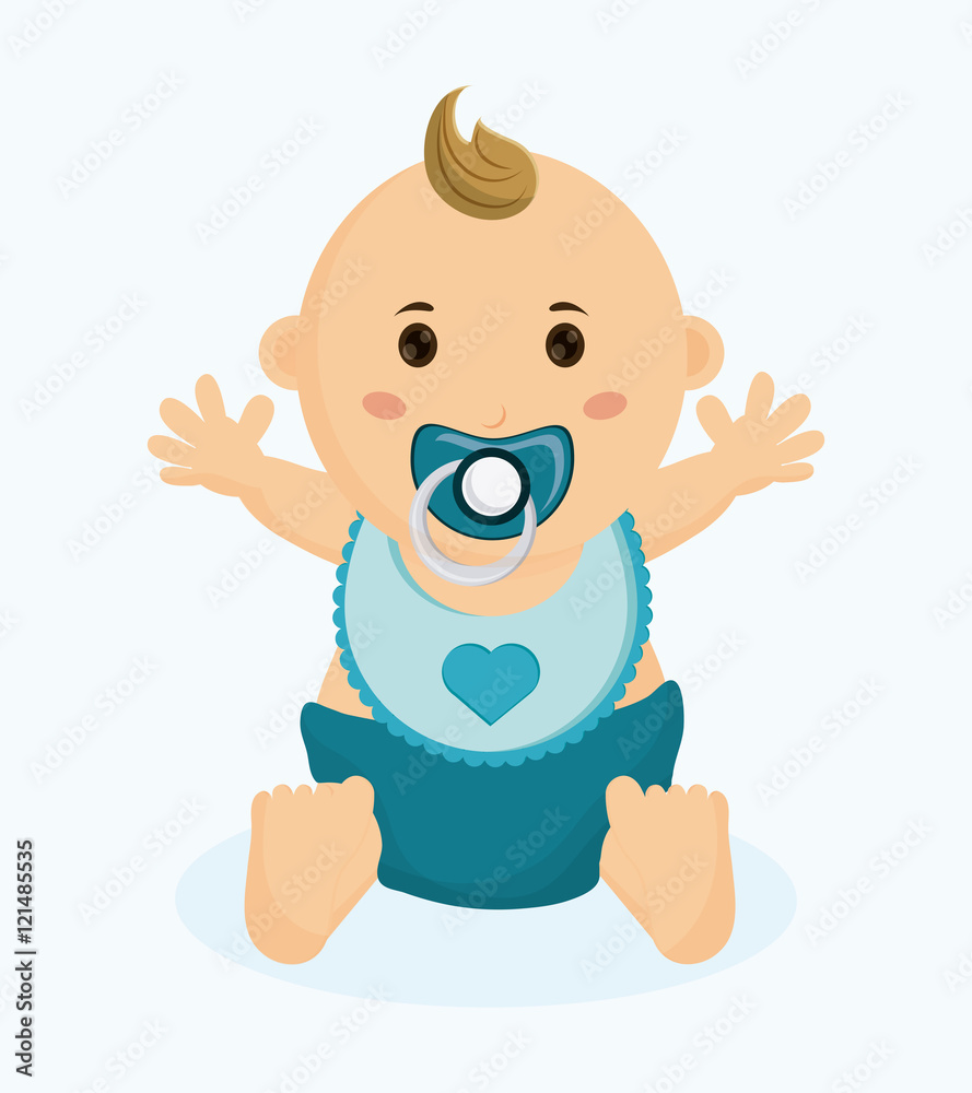 Baby boy cartoon. Baby shower and childhood theme. Isolated and colorful  design. Vector illustration Stock Vector | Adobe Stock