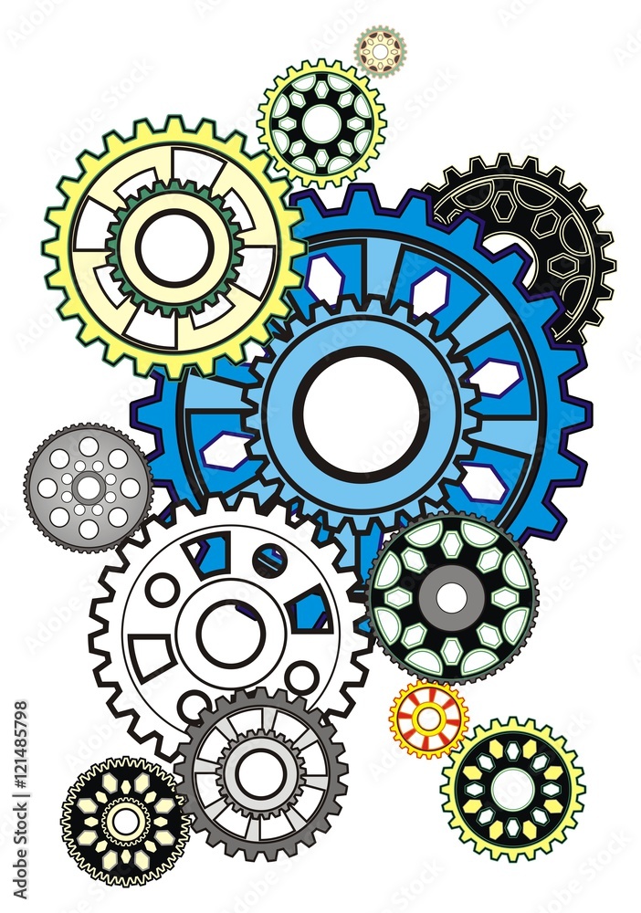 vector gears isolated on white