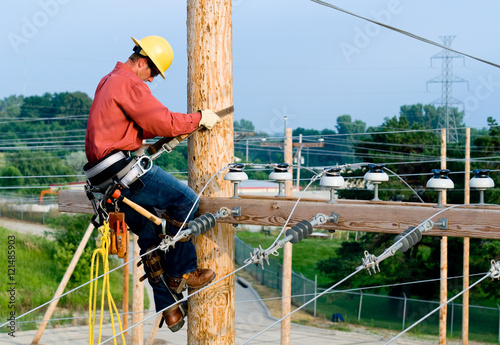 Canvas Print Utility Lineman
