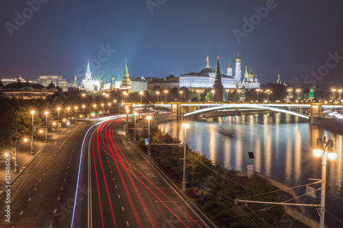 lights night Kremlin in Moscow
