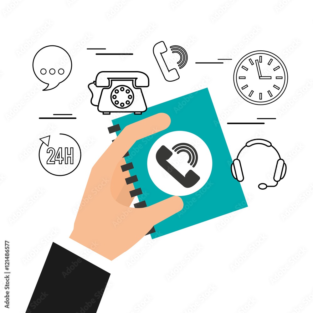 call center service line vector illustration design call center service line vector illustration design