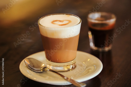 capuccino inside glass called 