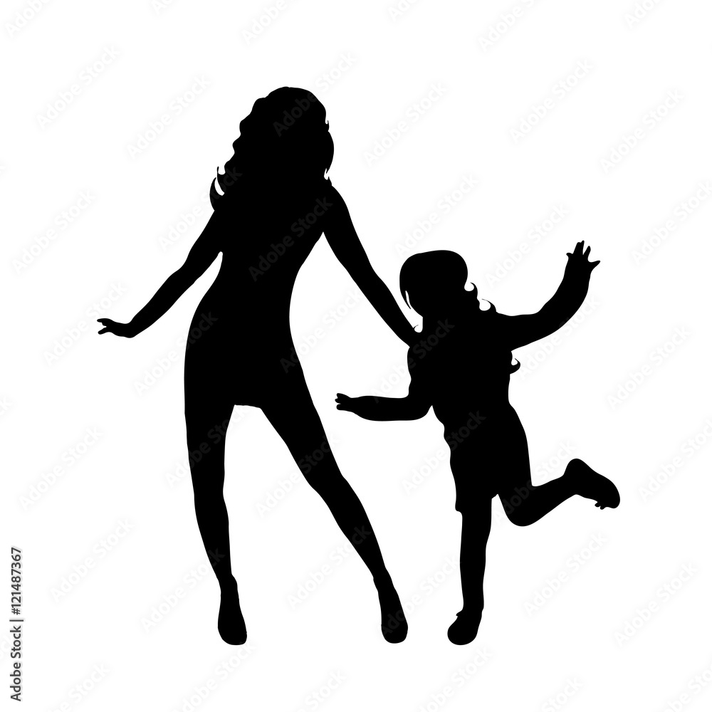 Vector silhouette of family. Vector silhouette of family.