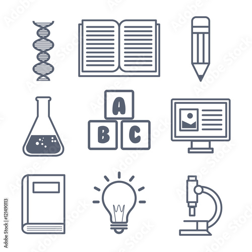 set elements lab school graphic isolated vector illustration eps 10