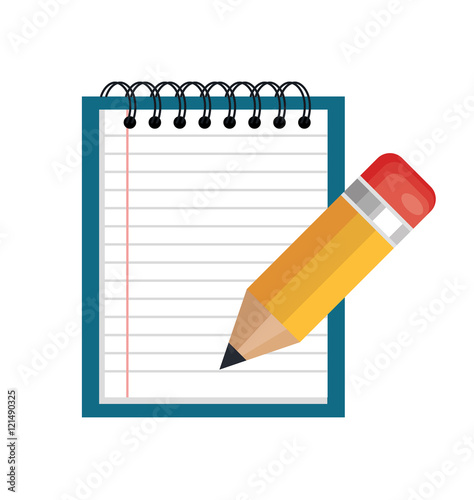 cartoon notepad pencil icon graphic isolated vector illustration eps 10