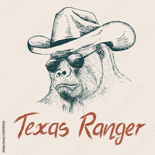 Gorilla like a texas ranger