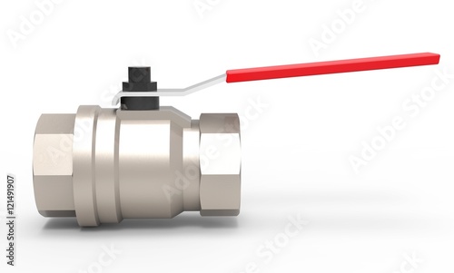 3d red handle ball valve