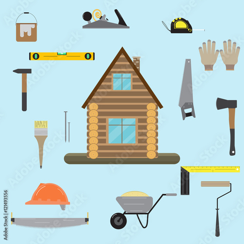 House construction of an log house