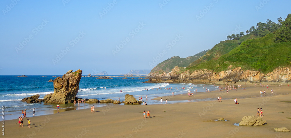 Playa de Aguillar near Muros de Nalon, Asturias, northern Spain Playa de Aguillar near Muros de Nalon, Asturias, northern Spain
