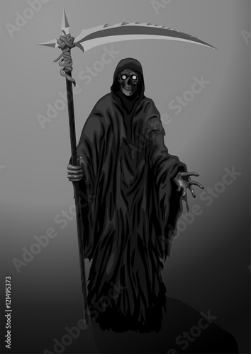 Death skeleton grim Reaper scytheman with scythe, suitable for H