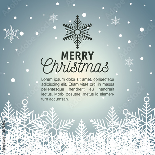 lettering greeting merry christmas with snowflake graphic vector illustration eps 10