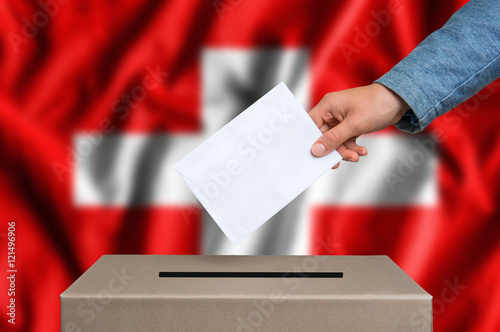 Принти на полотні Election in Switzerland - voting at the ballot box