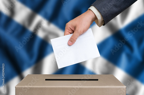 Election in Scotland - voting at the ballot box