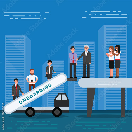 Employees onboarding concept. HR managers hiring new workers for photo