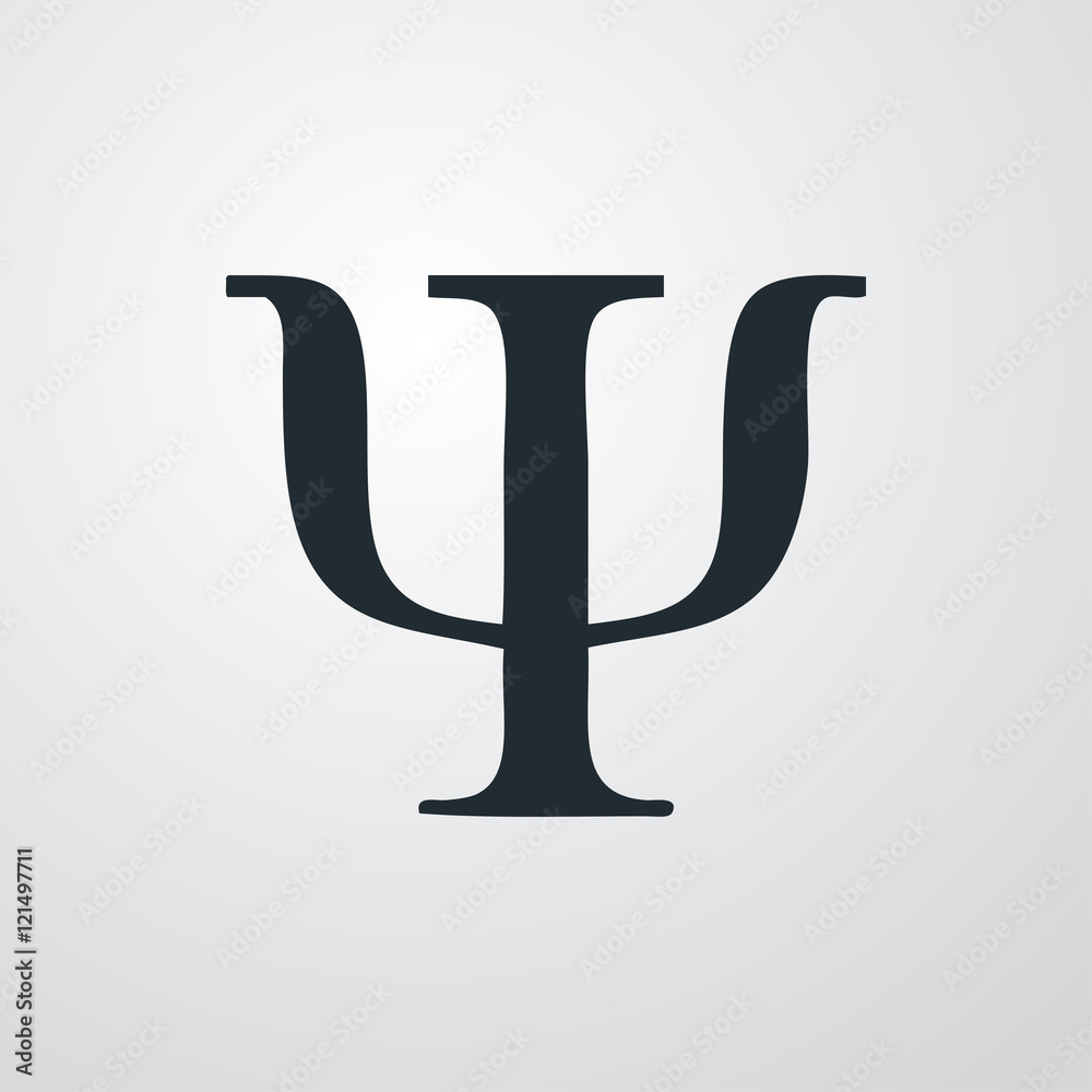 Icono plano simbolo Psi en fondo degradado Stock Vector | Adobe Stock