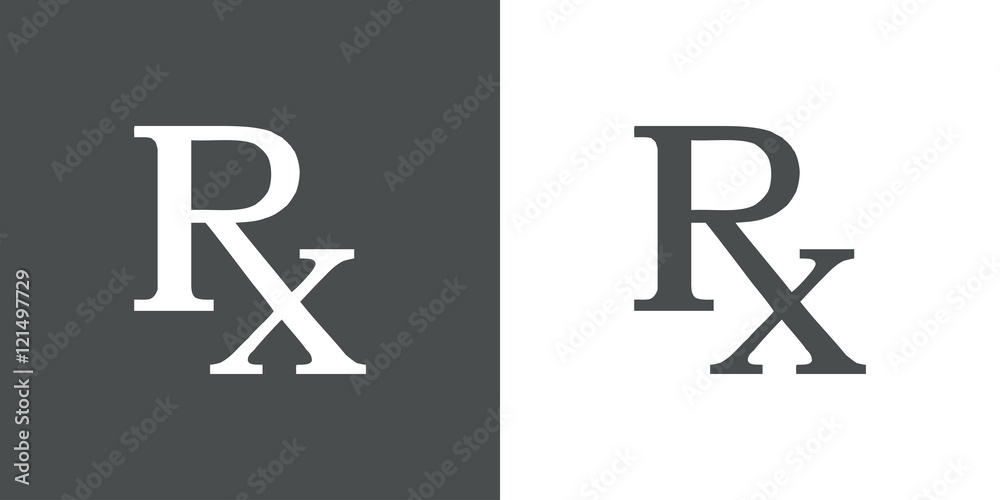 Icono plano simbolo RX gris - obrazy, fototapety, plakaty 