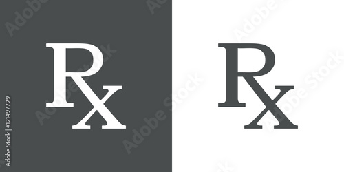 Icono plano simbolo RX gris photo