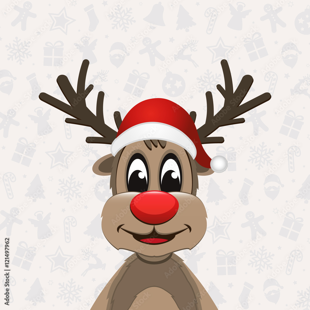 reindeer christmas ornament background Stock Vector | Adobe Stock