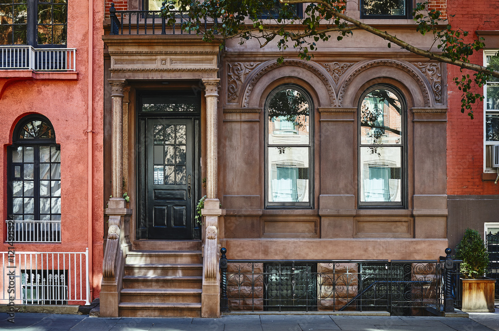 an ornate brownstone building