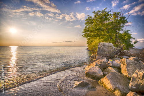 Point Pelee National Park beach at sunset photo