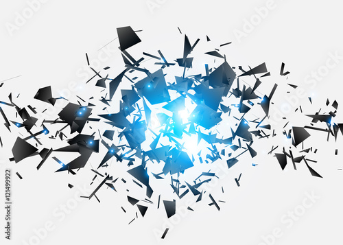 Abstract black explosion. Geometric background. Vector illustration