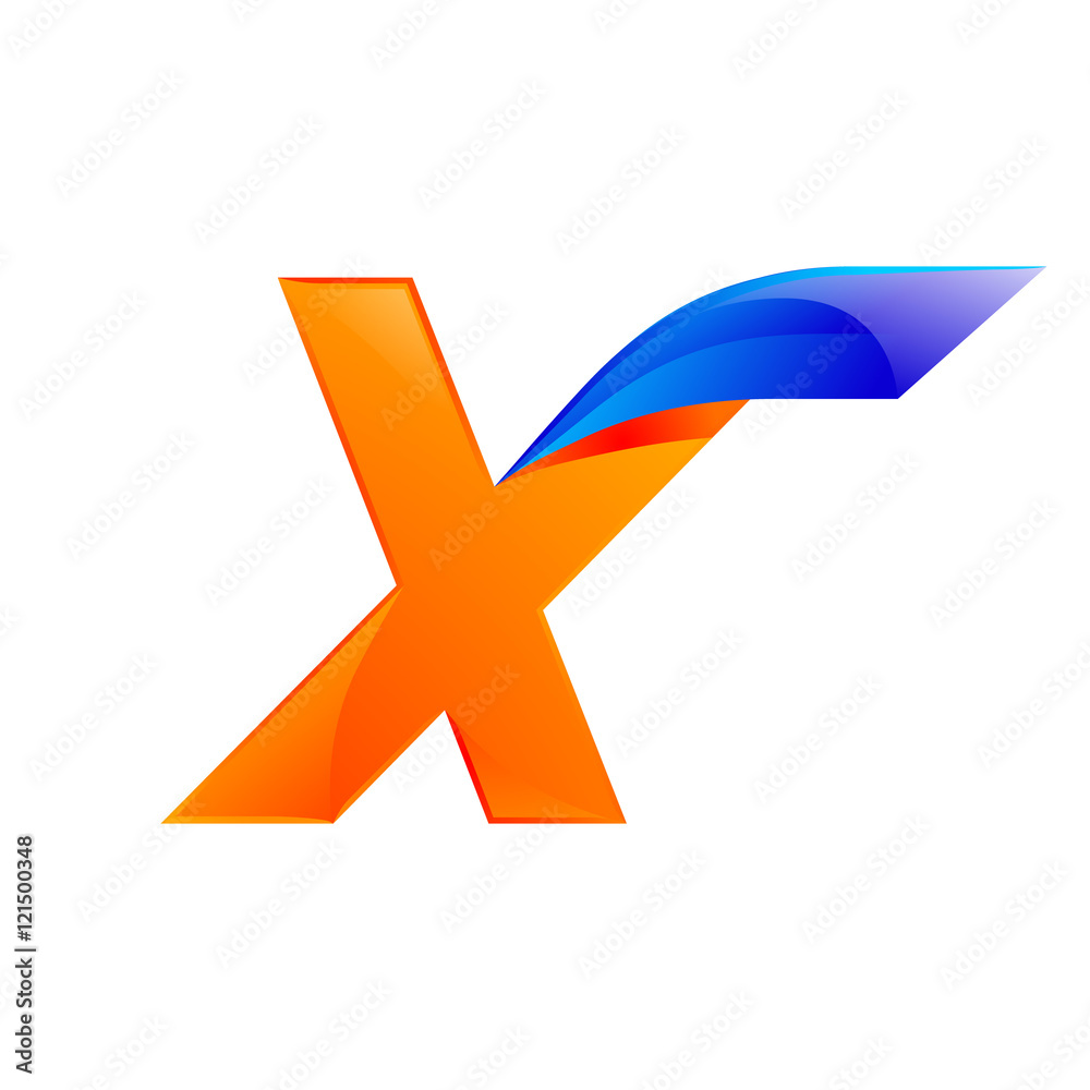 X letter blue and Orange logo design Fast speed design template elements for application X letter blue and Orange logo design Fast speed design template elements for application