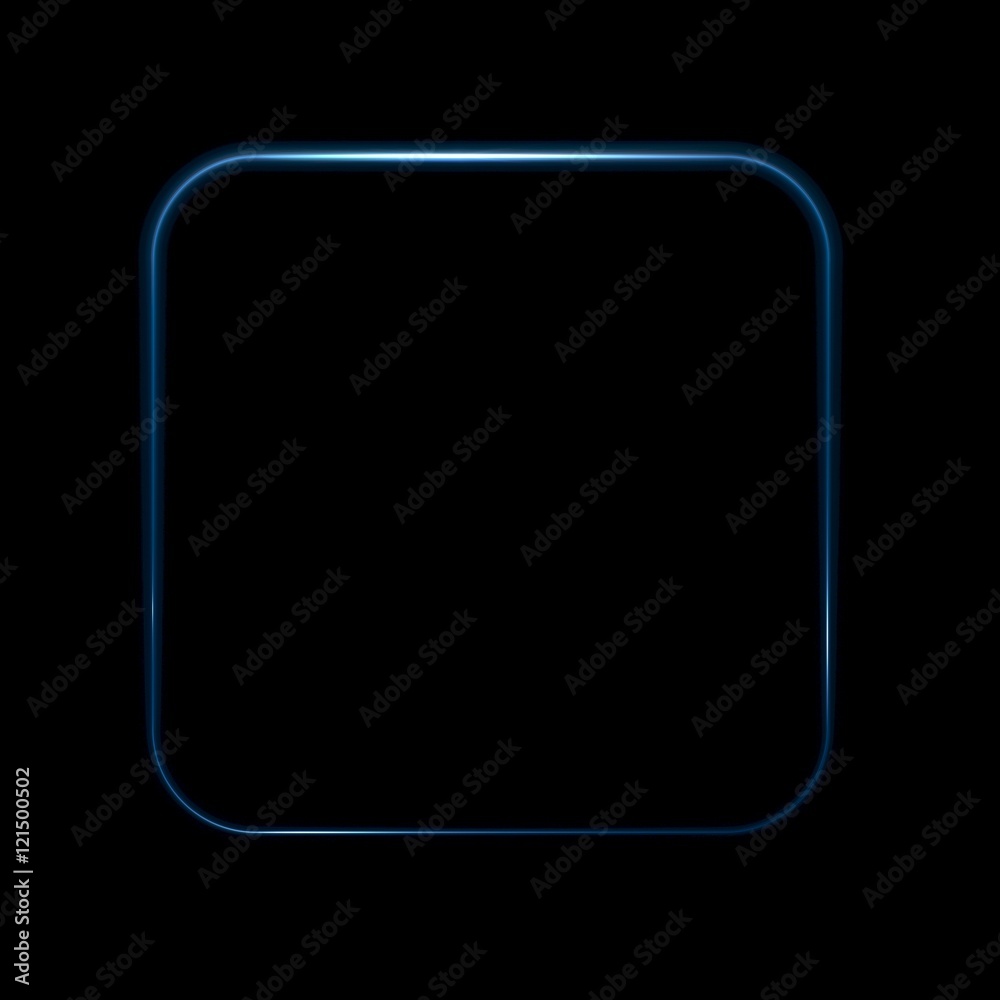 Square ractangle with glow frame. Glowing frame. Lighting bunner. Illuminated square shape. Space for message
