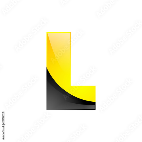 Free Download Creative yellow and black symbol letter L for your application or company design alphabet Graphics 3d letter - GFXLoad