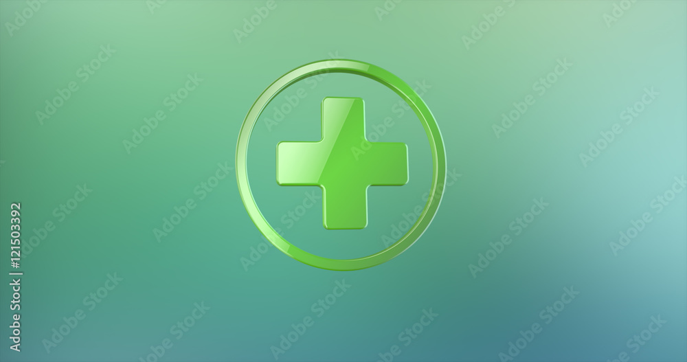 Medical Cross Color 3d Icon on gradient background