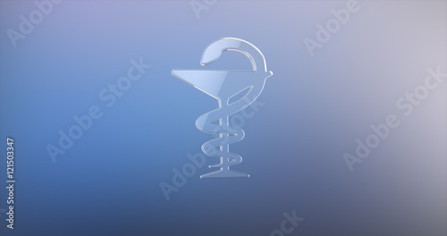 Medicine Snake Glass 3d Icon on gradient background