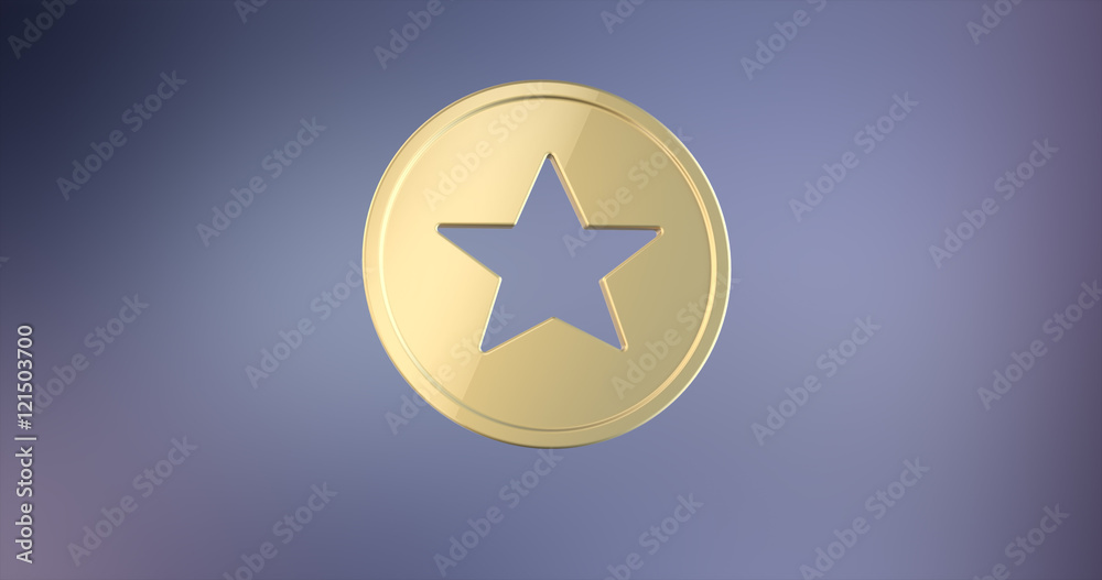 Star Badge Gold 3d Icon on gradient background Star Badge Gold 3d Icon on gradient background