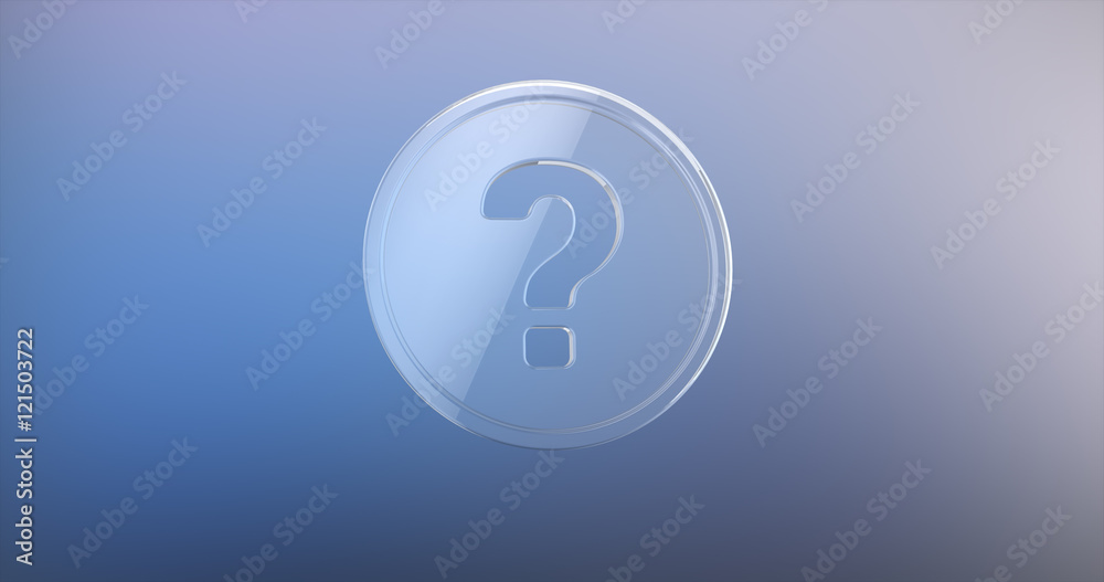Question Badge Glass 3d Icon on gradient background Question Badge Glass 3d Icon on gradient background