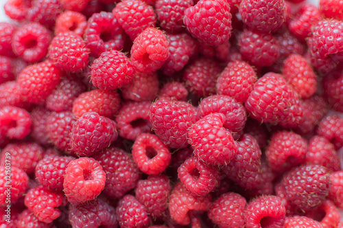 Fresh raspberries background closeup