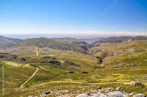 Canvas Print Panorama shot of Swartberg Pass road - Little Karoo area near Oudtshoorn, Western Cape Province, South Africa