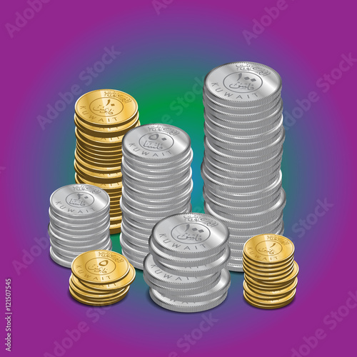 Coins Stacks From Middle East Kuwait