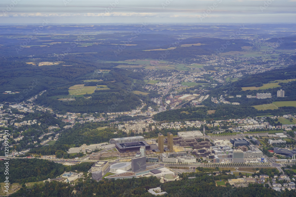 Aerial view of the Kirchberg city