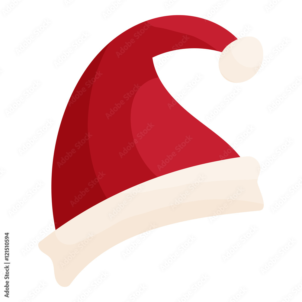 Santa hat icon in cartoon style isolated on white background vector illustration Santa hat icon in cartoon style isolated on white background vector illustration